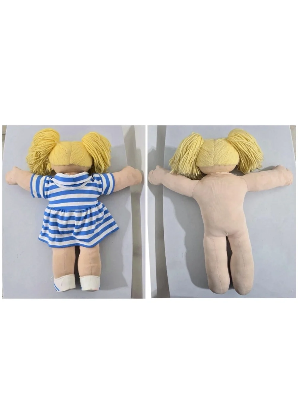 Vintage ‘84 MN Thomas Kids Doll Caucasian Blond Yarn Hair Blue Eyes 20” VTG